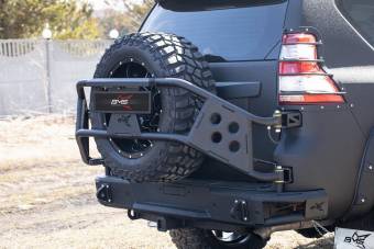Калитка под запаску BMS Alfa для Toyota LC Prado 150, покрытие Line-X + цинкование