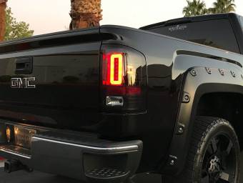 GMC Sierra 14-17 1500/2500/3500 (Only Fits 3rd GEN Single-Wheel GMC Sierra with Factory OEM Halogen Tail Lights) OLED TAIL LIGHTS - Clear Lens