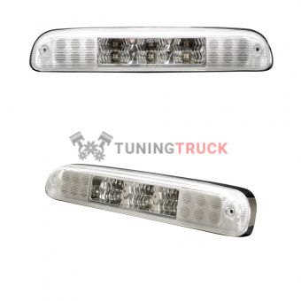 Ford 99-16 Superduty F250HD/350/450/550 & 95-03 Ranger & Ford Explorer Sport Trac 01-05 - Red LED 3rd Brake Light Kit w/ White LED Cargo Lights - Clear Lens