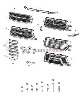 Решетка радиатора  RAM DT Rebel 1500  68405010aa