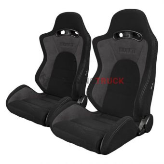 Спортивные сиденья анатомические серии S8 Series V2 Sport Seats - Black Cloth with Grey Microsuede