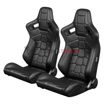 Спортивные сиденья анатомические серии Elite-X Series Sport Seats - Komodo Edition | Black Leatherette (Black Stitching)