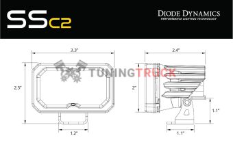 Противотуманные LED-фары SS2 Pro с янтарной подсветкой