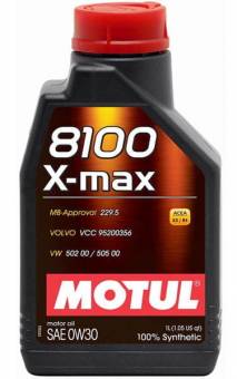 1 л MOTUL 8100 X-MAX 0W-30 для бензиновых и дизельных двигателей