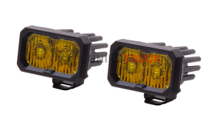 Комплект стандартные желтые LED-фары SS2 Sport с янтарной подсветкой, водительский свет 2шт.