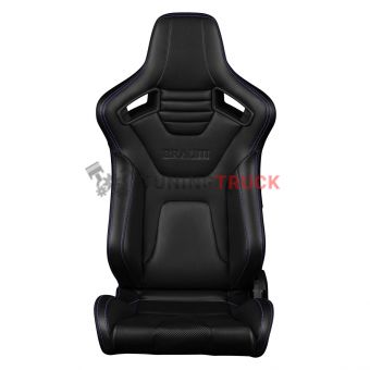 Спортивные сиденья анатомические серии Elite-X Series Sport Seats - Black Leatherette (Purple Stitching)