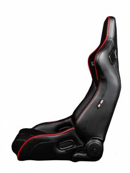 Спортивные сиденья анатомические серии Elite-R черные с красной строчкой и отделкой