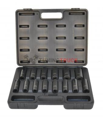 Impact Socket Set, Metric, 1/2" drive deep,