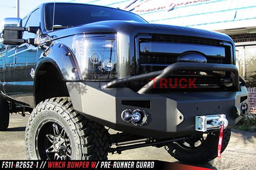 2011-2016 Ford Super Duty F450 - F550 Winch Bumper w/  Pre-Runner Grill Guard Bare