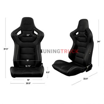 Спортивные сиденья анатомические серии Elite Series Sport Seats - Red Cloth (Black Stitching)