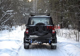 Калитка под запаску BMS Alfa для UAZ Patriot 2008-20, полимерное покрытие + цинкование