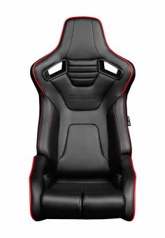 Спортивные сиденья анатомические серии Elite-R черные с красной строчкой и отделкой