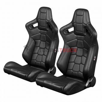 Спортивные сиденья анатомические серии Elite-X Series Sport Seats - Komodo Edition | Black Leatherette (Black Stitching)