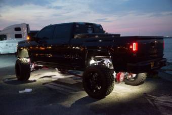 GMC Sierra 14-17 1500/2500/3500 (Only Fits 3rd GEN Single-Wheel GMC Sierra with Factory OEM Halogen Tail Lights) OLED TAIL LIGHTS - Dark Red Smoked Lens