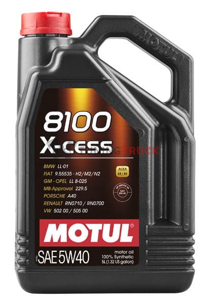 5 л MOTUL 8100 X-CESS 5W-40 для бензиновых и дизельных двигателей
