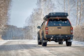 Задний силовой бампер BMS PRO-Line для Isuzu D-Max 2012-18, полимерное покрытие