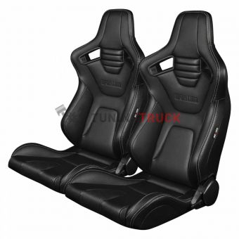 Спортивные сиденья анатомические серии Elite-X - чёрные с белой строчкой