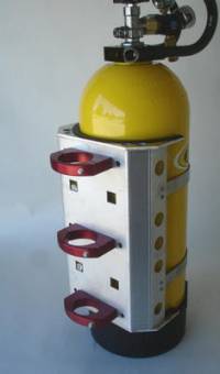 Super Bracket, 20 lb. Tank, Aluminum, Lockable straps, 8" dia.