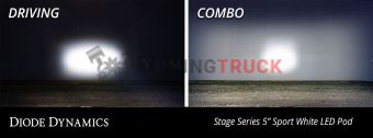 Комплект LED-модулей SS5 Pro CrossLink на бампер Jeep Wrangler, водительский свет