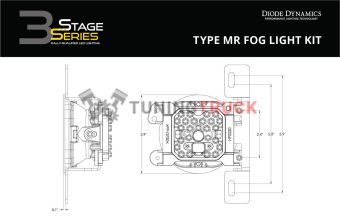 Комплект противотуманных белых LED-фар SS3 Pro MR с кронштейнами