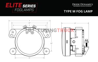 Комплект белых противотуманных LED-фар серии Elite Type MR