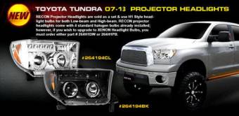 Toyota Tundra & Sequoia 07-13 PROJECTOR HEADLIGHTS - Clear / Chrome