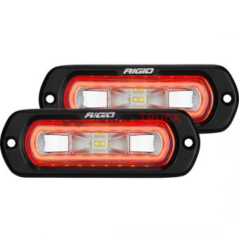 Комплект врезных LED-фар SR-L серия POD с красной подсветкой 