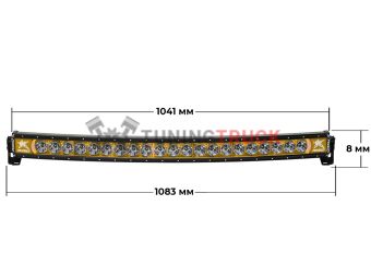 Изогнутая LED-фара RIGID Radiance Curved 40″ с желтой подсветкой 