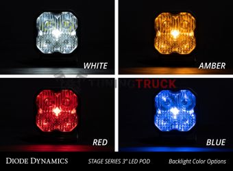 Светодиодные фары SS3 Max рабочий свет с красной подсветкой