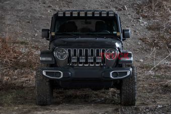 Комплект с кронштейнами для монтажа LED-балок SS5 Pro CrossLink над лобовым стеклом Jeep JL Wrangler