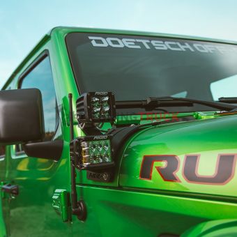 Крепление 2-х фар на обтекатель перед лобовым стеклом для Jeep Wrangler JL  