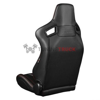 Спортивные сиденья анатомические серии Elite-X - чёрные с красной строчкой | Купить в Москве с доставкой по России. Спортивные сиденья анатомические серии Elite-X - чёрные с красной строчкой