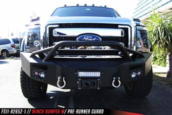 2011-2016 Ford Super Duty F450 - F550 Winch Bumper w/ Pre-Runner Grill Guard