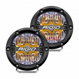 Фары RIGID 360 Серия 4″ Водительский свет - янтарная подсветка 