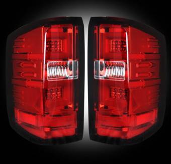 Chevy Silverado 16-17 1500/2500/3500 (Replaces Factory OEM LED Tail Lights ONLY - Also Fits GMC Sierra 15-17 Dually Body Style with Factory OEM LED Tail Lights ONLY) OLED TAIL LIGHTS - Red Lens
