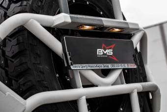 Калитка под запаску BMS Alfa для Toyota LC Prado 150, покрытие Line-X + цинкование