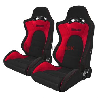 Спортивные сиденья анатомические серии S8 Series V2 Sport Seats - Black Cloth with Red Microsuede