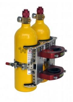 Кронштейн для двух баллонов (красный хомут)