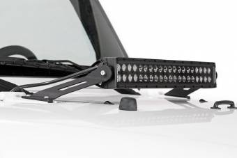 Кронштейн для установки однорядной или двухрядной LED балки 20'' на дугу бампера Jeep Wrangler JK 2007-2016