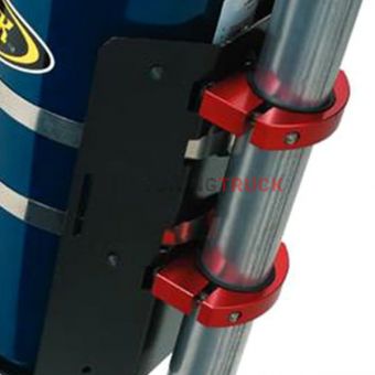 LARGE R/B Clamp, Single, RED, Billet Aluminum  (Fits 2.25"-2.5" dia.)