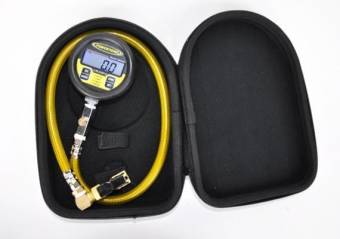 EVA molded zippered case, black nylon, molded PT logo, for the PRO Pressure Tester.