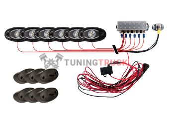 Комплект светодиодных Rock-фар, красный свет (6 модулей) 