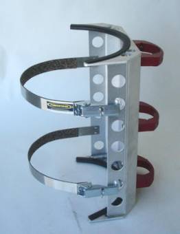 Super Bracket, 20 lb. Tank, Aluminum, Lockable straps, 8" dia.