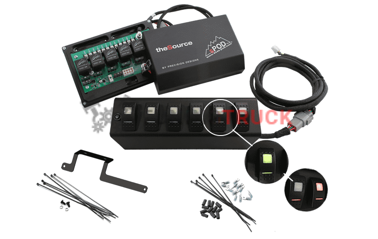 JK Switch Panel 6 Switch Dual 09-17 Wrangler JK Green sPOD