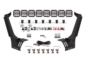 Комплект с кронштейнами для монтажа LED-балок SS5 Pro CrossLink над лобовым стеклом Jeep JL Wrangler
