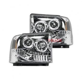 Ford Superduty 05-07 F250/F350/F450/F550 PROJECTOR HEADLIGHTS - Clear / Chrome