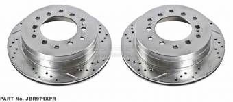 POWERSTOP ТОРМОЗНЫЕ ДИСКИ ЗАДНИЕ ПЕРФОРИРОВАННЫЕ С КОЛОДКАМИ УСИЛЕННЫЕ JBR971XPR