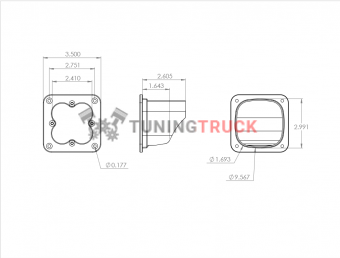 Врезная фара (Driving/Combo) серии Squadron Pro, черный корпус