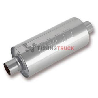 400024 Глушитель спортивный, круглый, сер. XR1 Multi-Core, Вход/Выход 2.5", габ. 14"x6.25"  