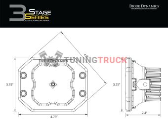 Врезной противотуманный LED-модуль SS3 Sport SAE